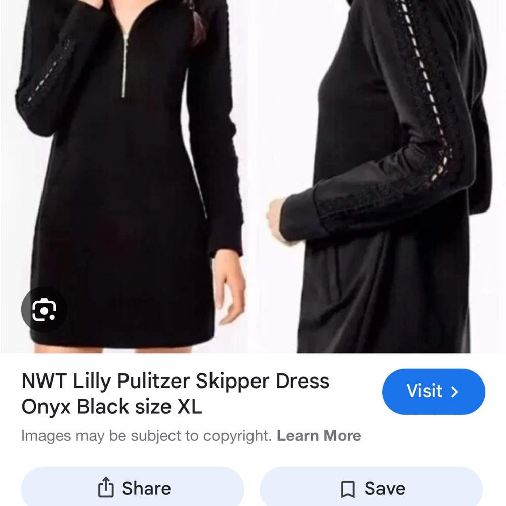Lilly Pulitzer Black Dress with Gold Zipper small - Picture 5 of 6